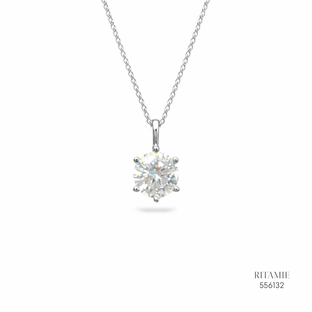 The Pure Radiance Silver Moissanite Necklace 556132