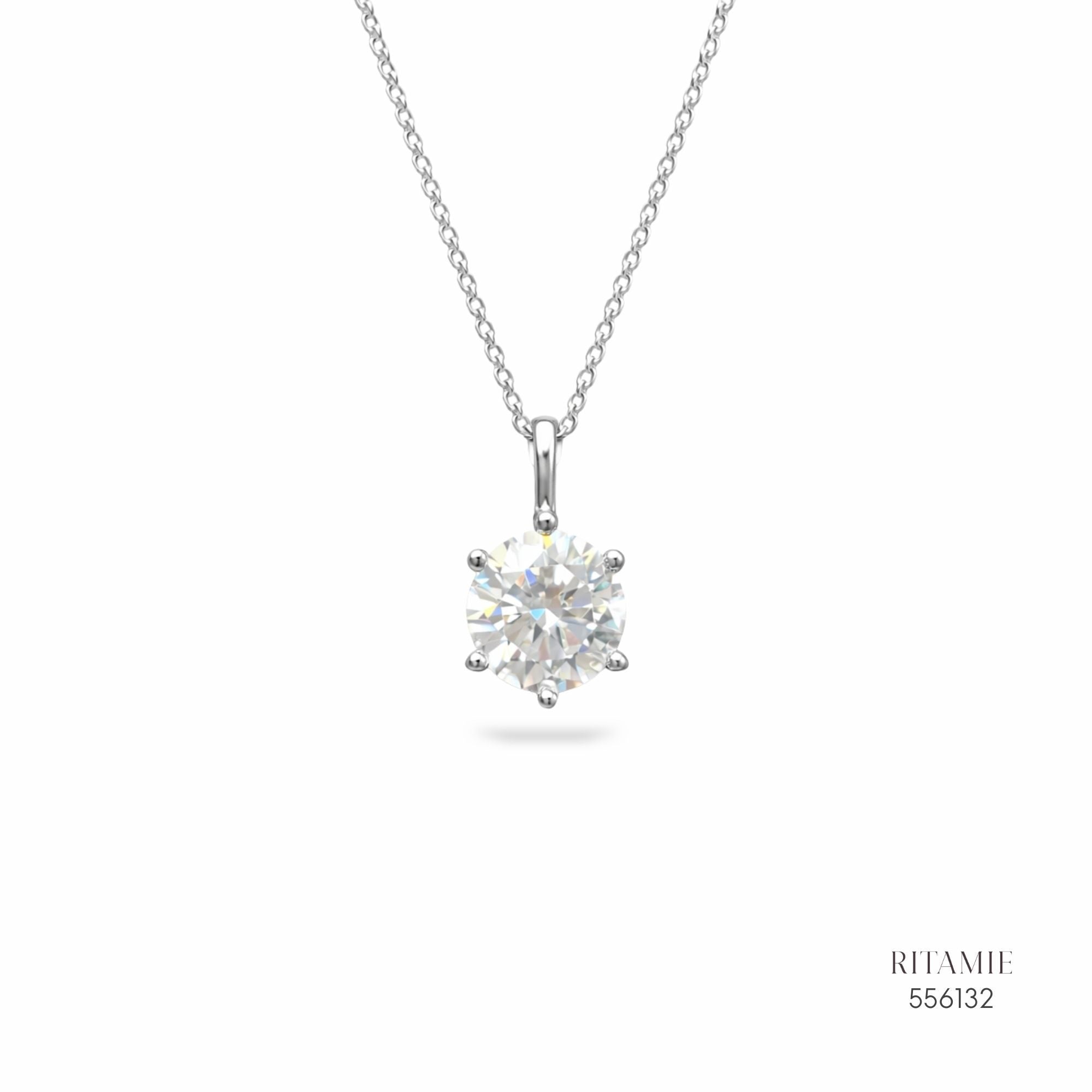 The Pure Radiance Silver Moissanite Necklace 556132