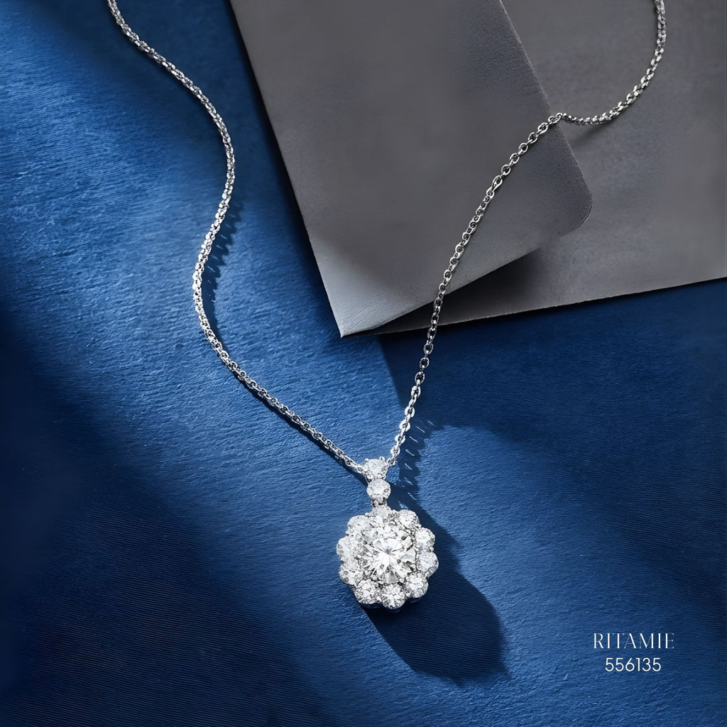 The Blooming Radiance Silver Moissanite Necklace 556135