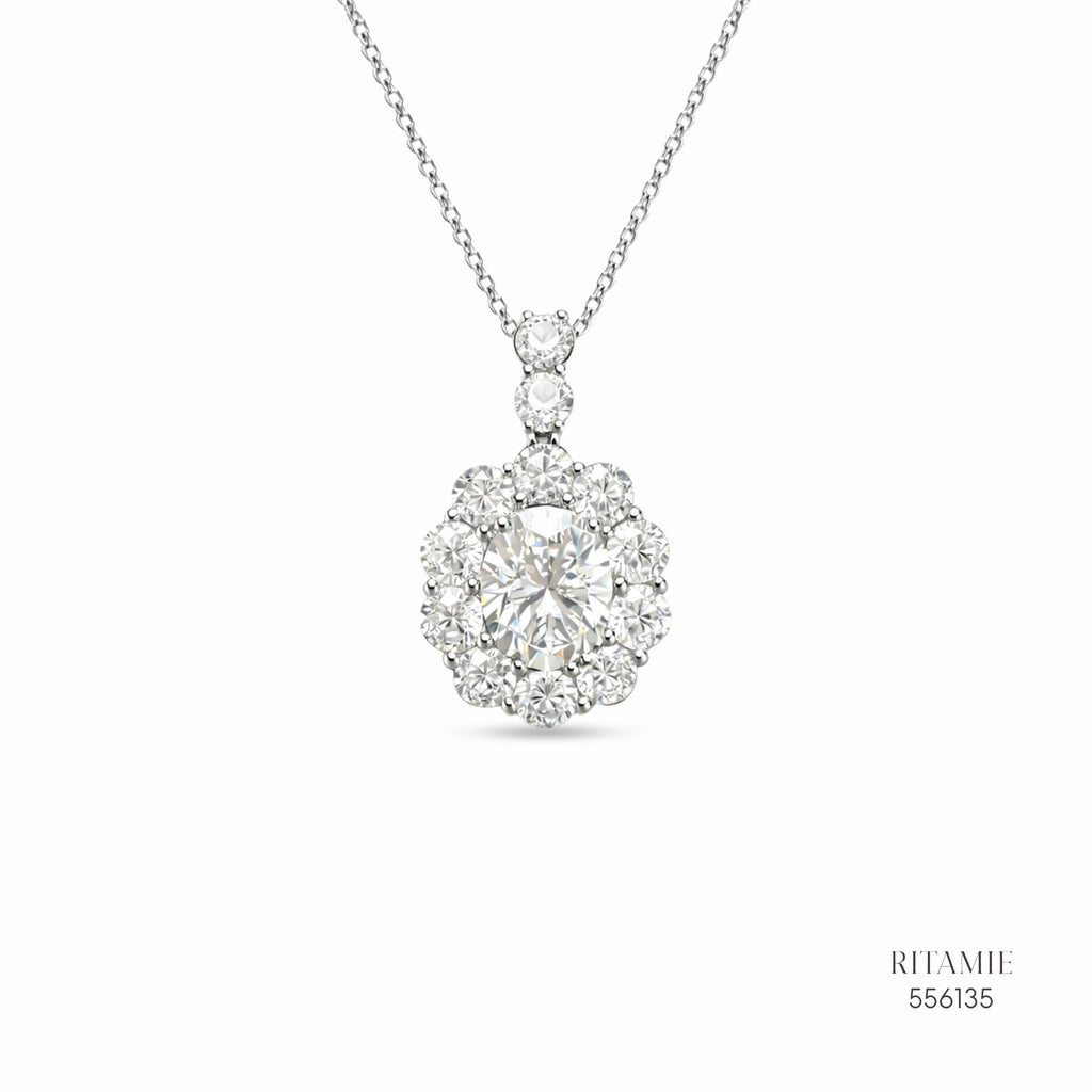 The Blooming Radiance Silver Moissanite Necklace 556135