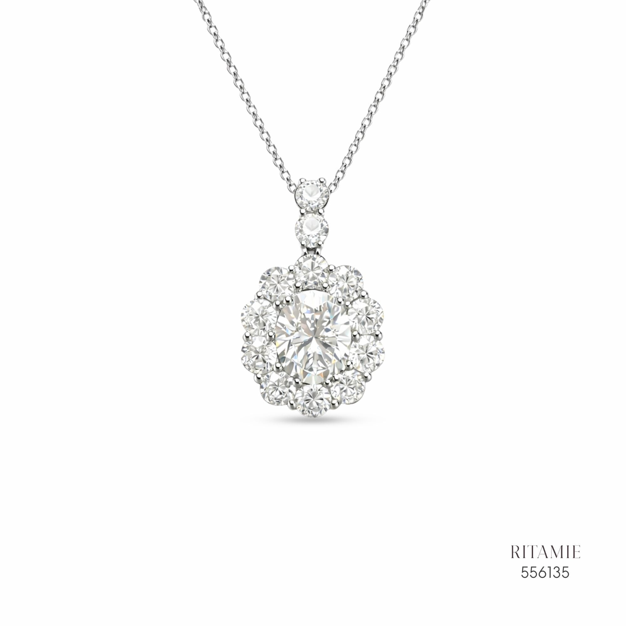The Blooming Radiance Silver Moissanite Necklace 556135