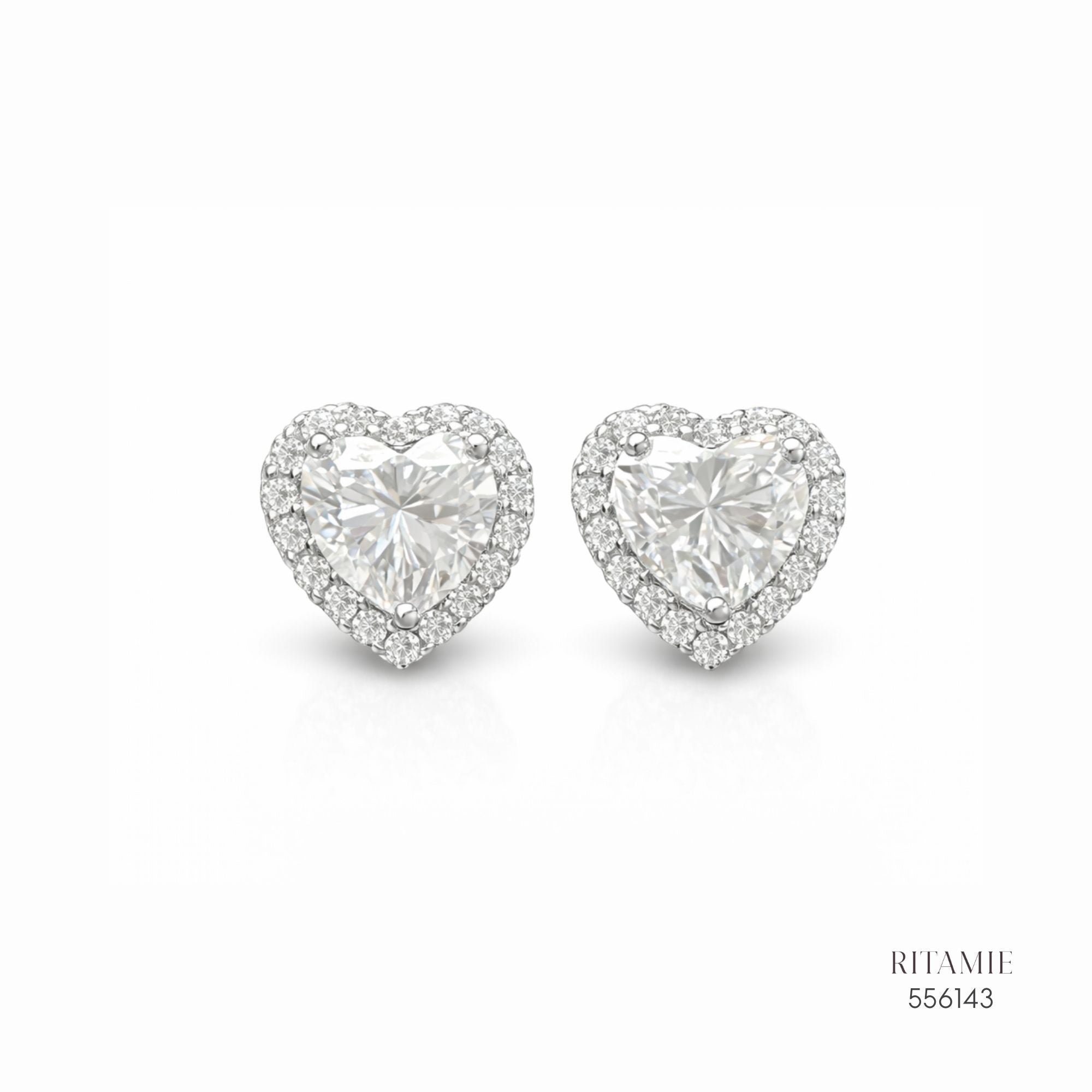 The Luminous Heart Silver Moissanite Studs 556143