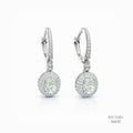 The Luanna Oval Halo Silver Moissanite Earrings 556151