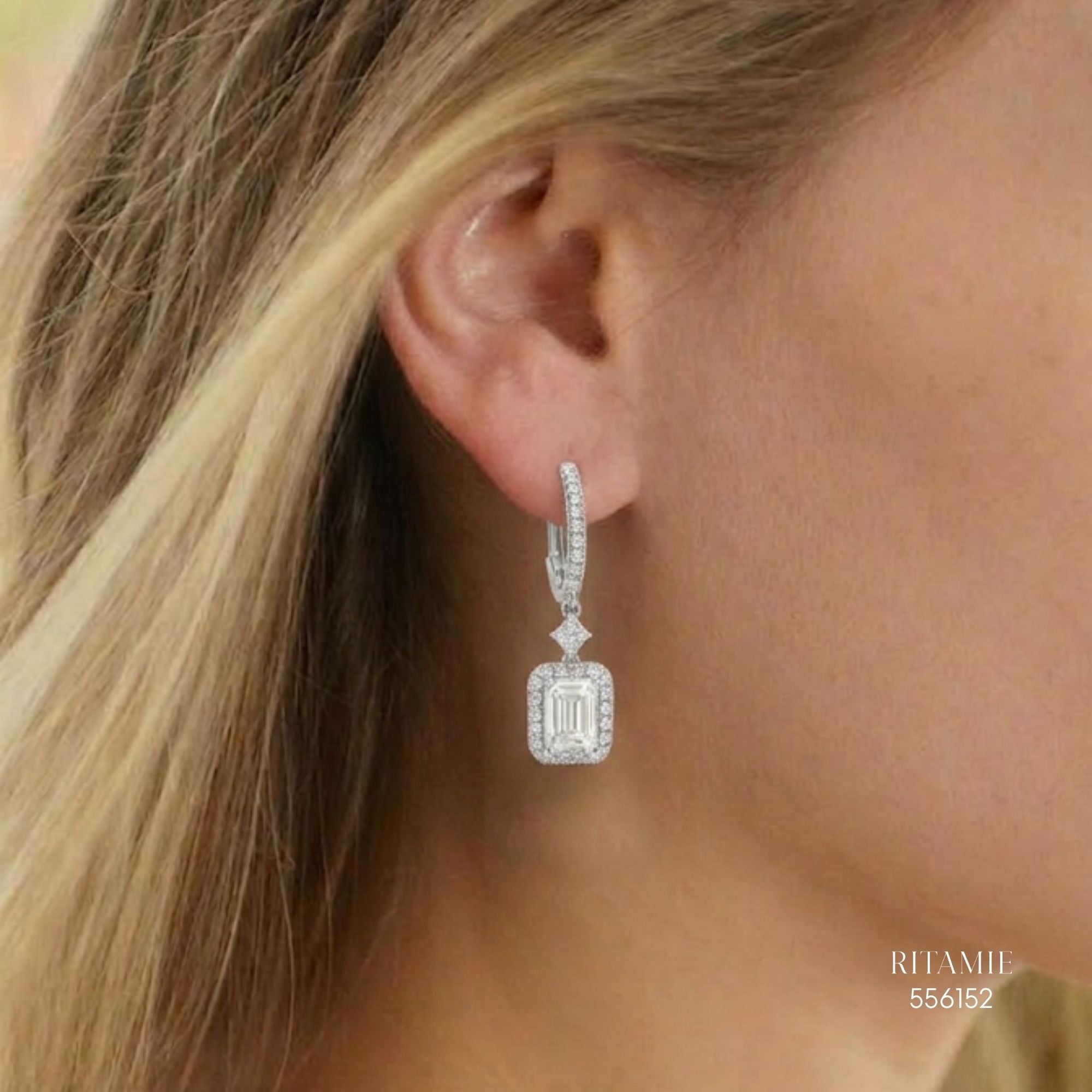 The Emerald Majesty Silver Moissanite Earrings 556152