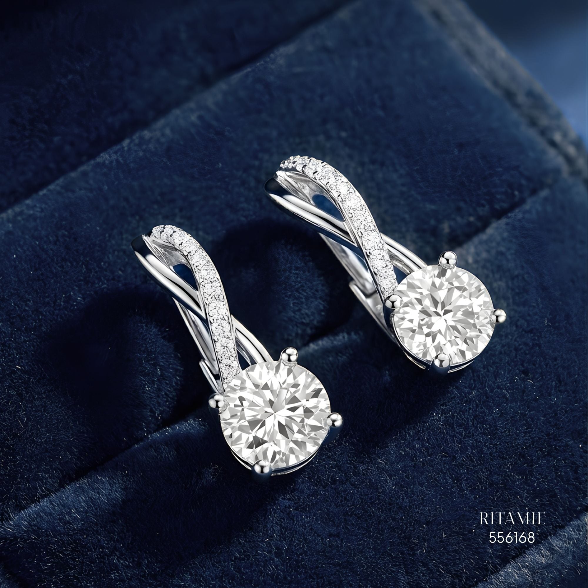 The Infinity Radiance Silver Moissanite Earrings 556168