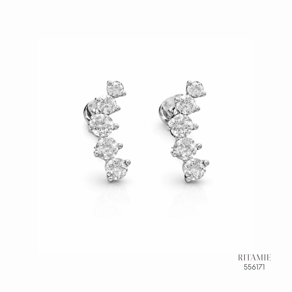 The Luminous Arc Silver Moissanite Climbers 556171