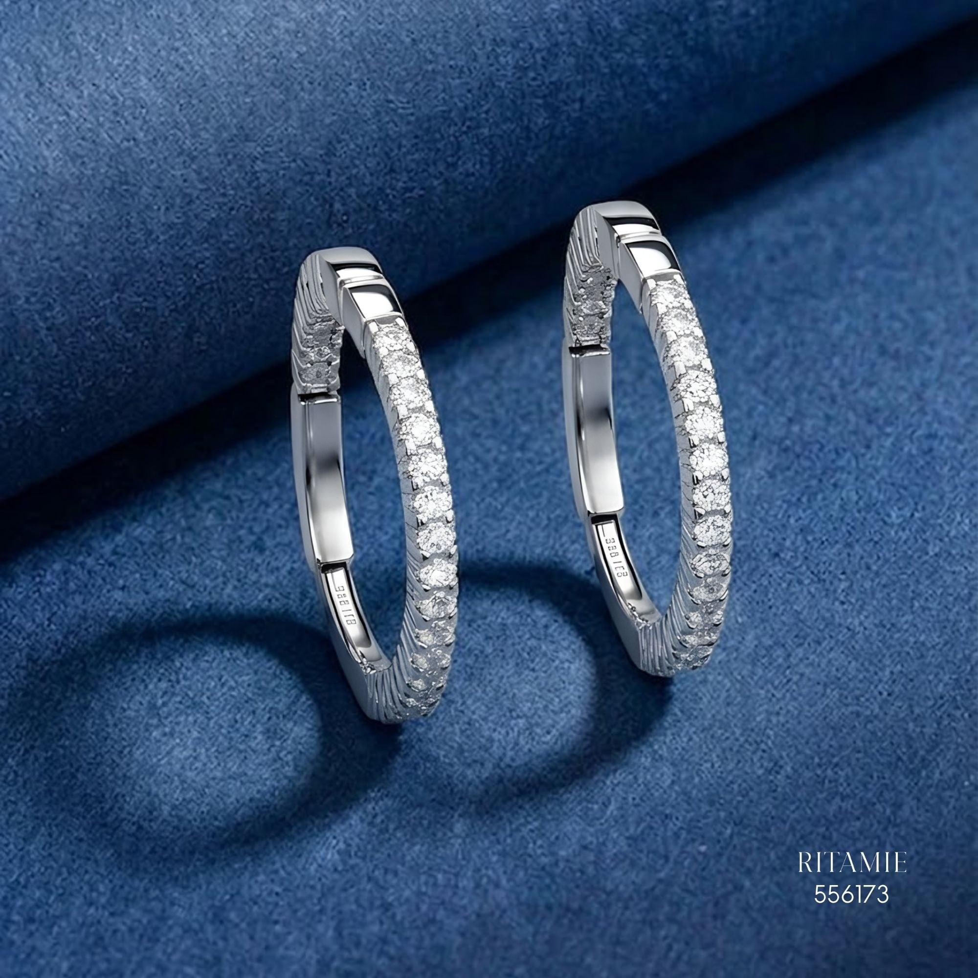 The Stellar Hoop Silver Moissanite Earrings 556173