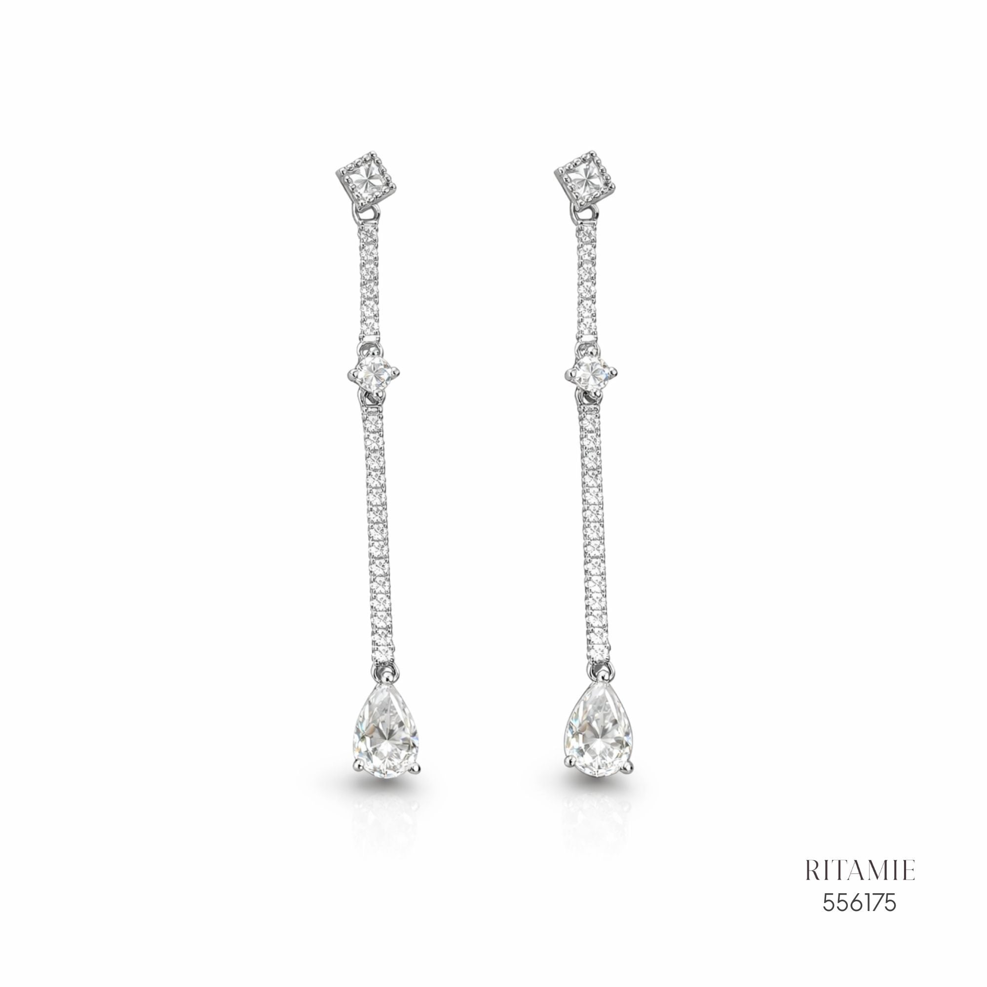 The Celestial Drop Silver Moissanite Earrings 556175