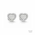The Sweetheart Halo Silver Moissanite Studs 556176