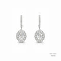 The Luanna Oval Halo Silver Moissanite Earrings 556182