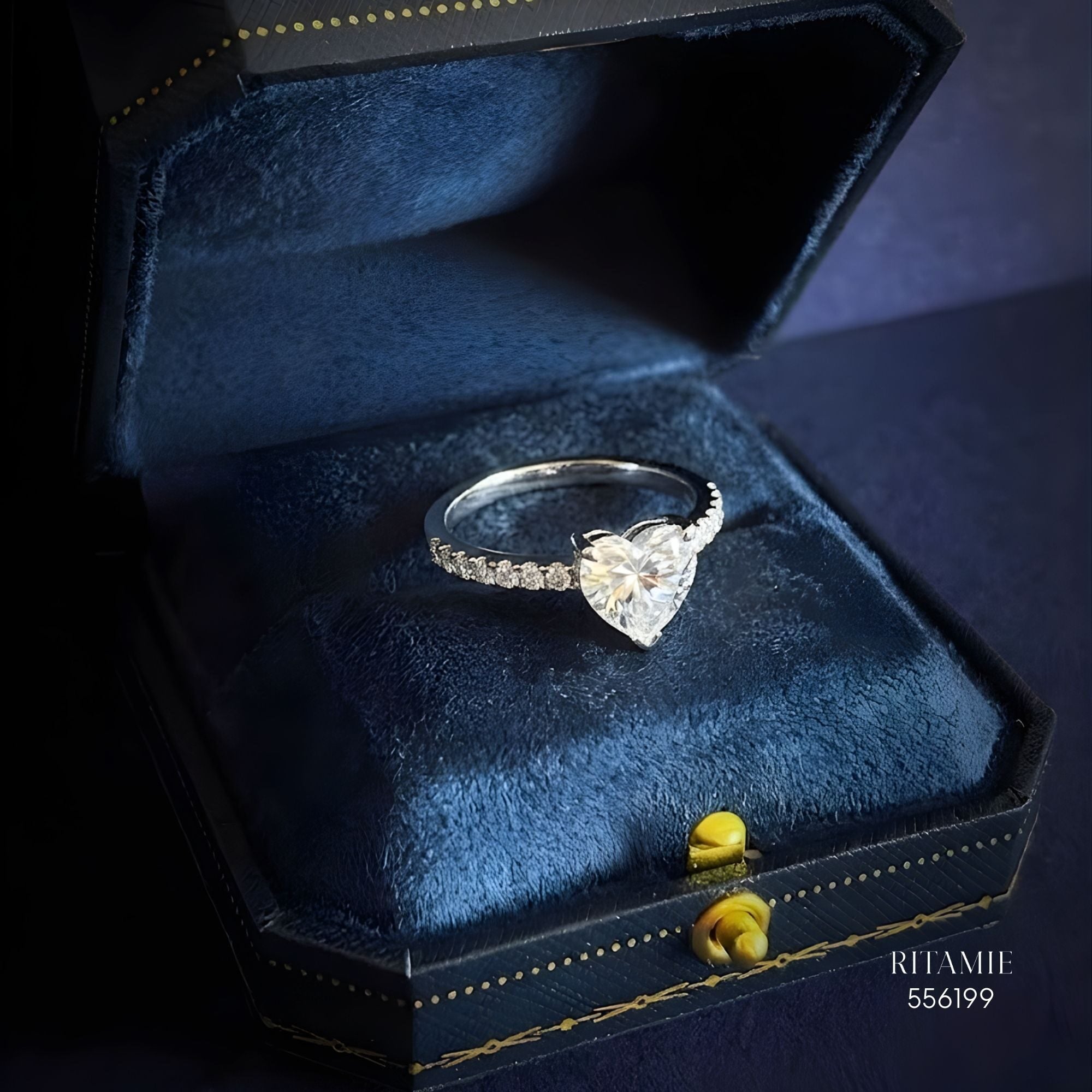 Heart Pav? Moissanite Silver Ring 556199
