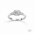 Pear-Accented Three-Stone Moissanite Silver Ring 556204