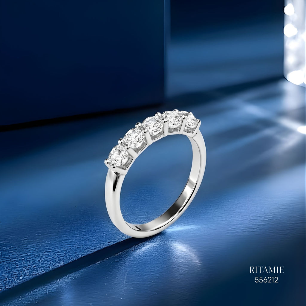 Eternal Five Silver Moissanite Ring 556212