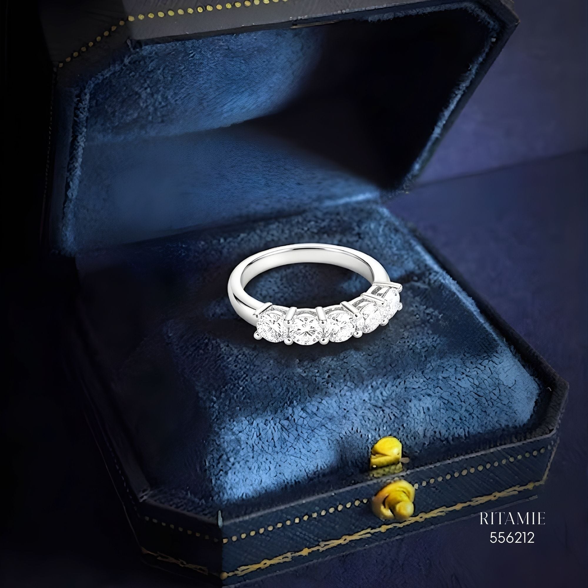 Eternal Five Silver Moissanite Ring 556212