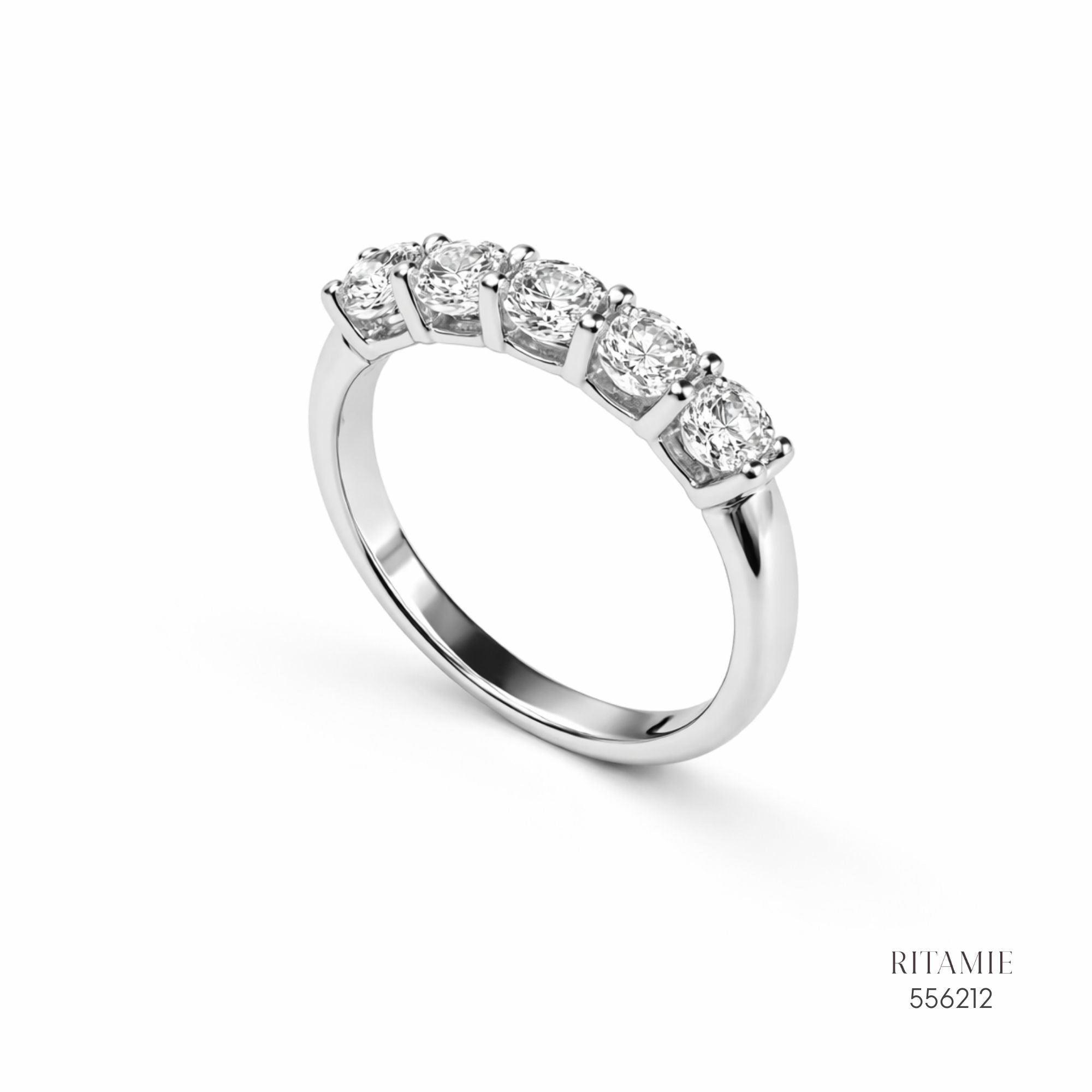 Eternal Five Silver Moissanite Ring 556212