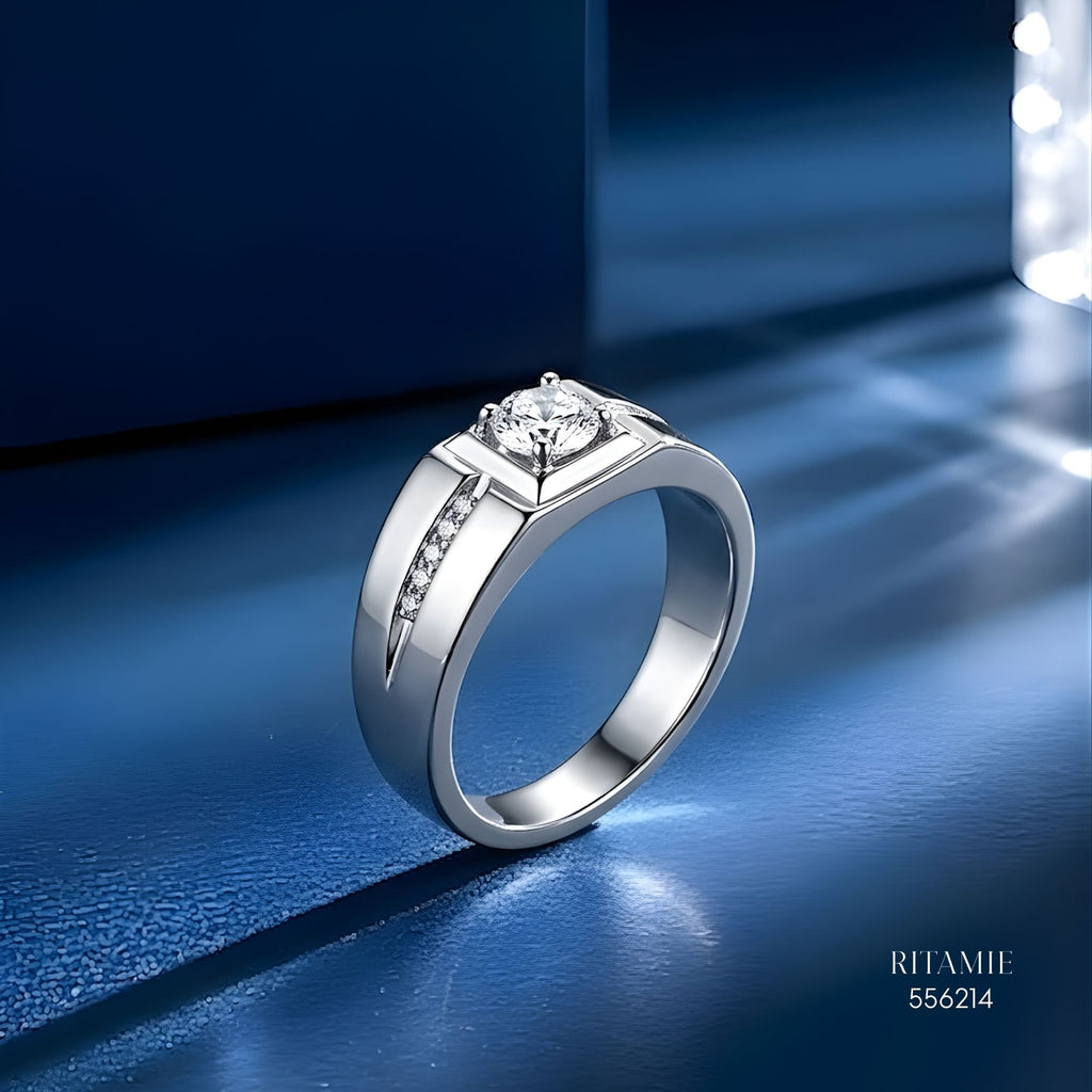 The Urban Sovereign Silver Moissanite Ring 556214