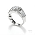 The Octagon Monarch Silver Moissanite Ring 556216