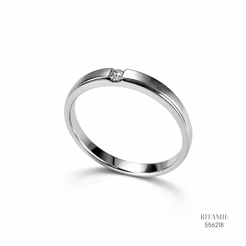 Minimalist Tension Moissanite Silver Ring 556218
