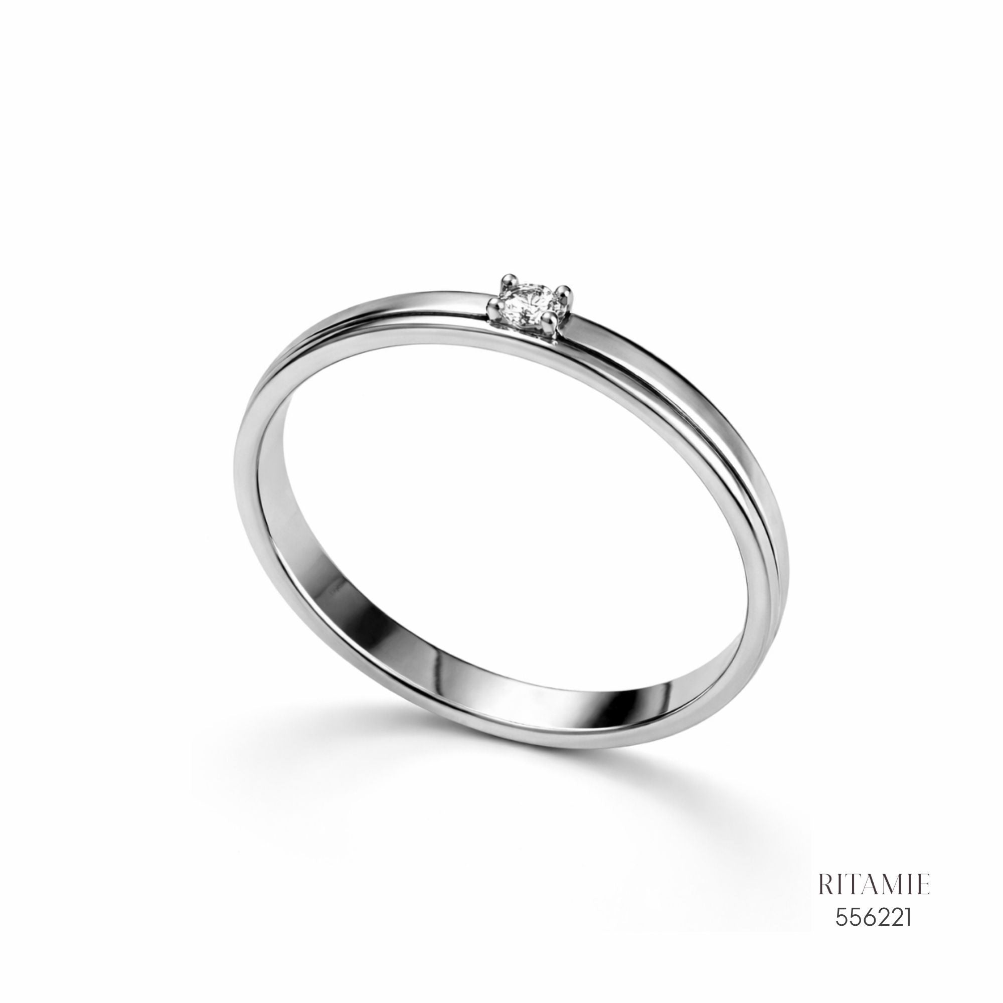 Minimalist Solitaire Silver Moissanite Ring 556221