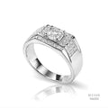 The Grand Sovereign Silver Moissanite Ring 556222