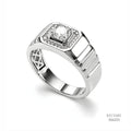 The Modern Sovereign Silver Moissanite Ring 556223