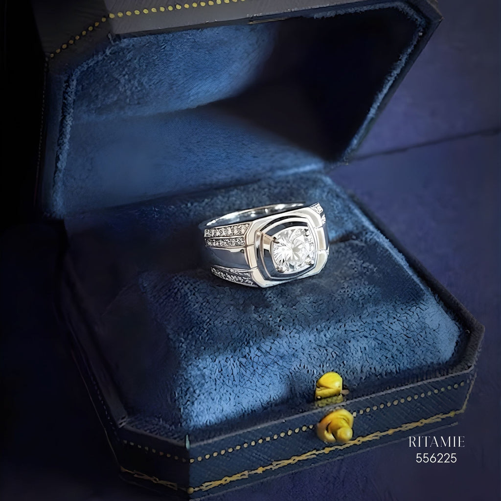The Urban Sovereign Silver Moissanite Ring 556225
