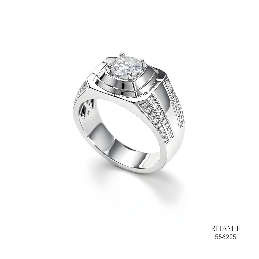 The Urban Sovereign Silver Moissanite Ring 556225