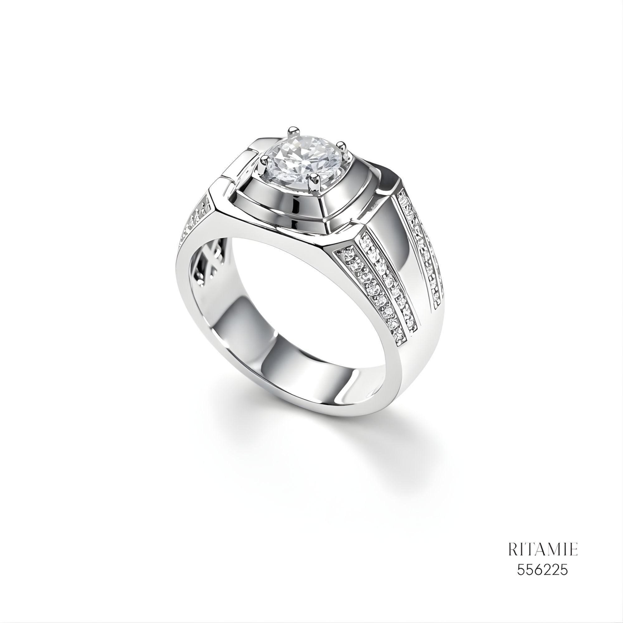 The Urban Sovereign Silver Moissanite Ring 556225