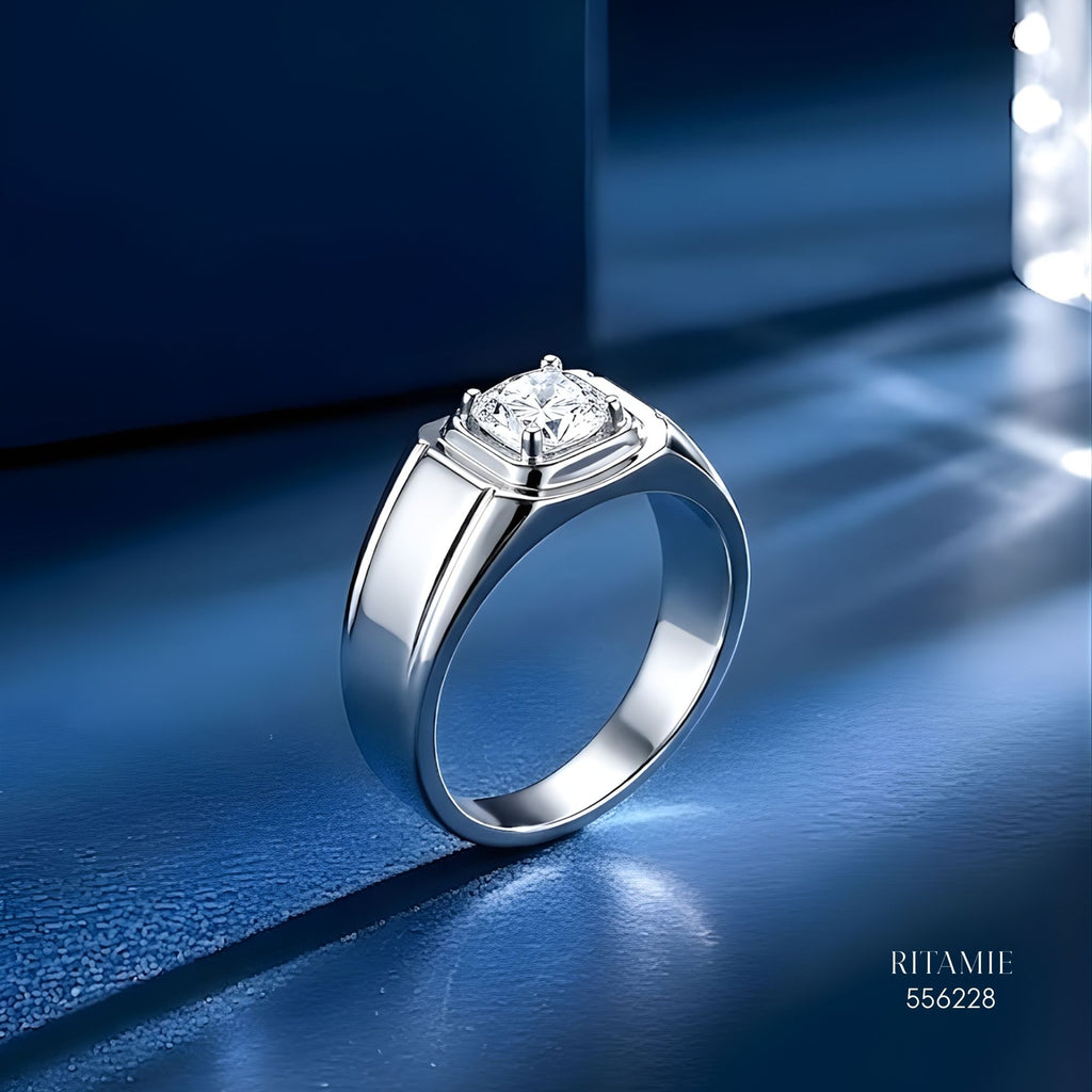 The Urban Sovereign Silver Moissanite Ring 556228