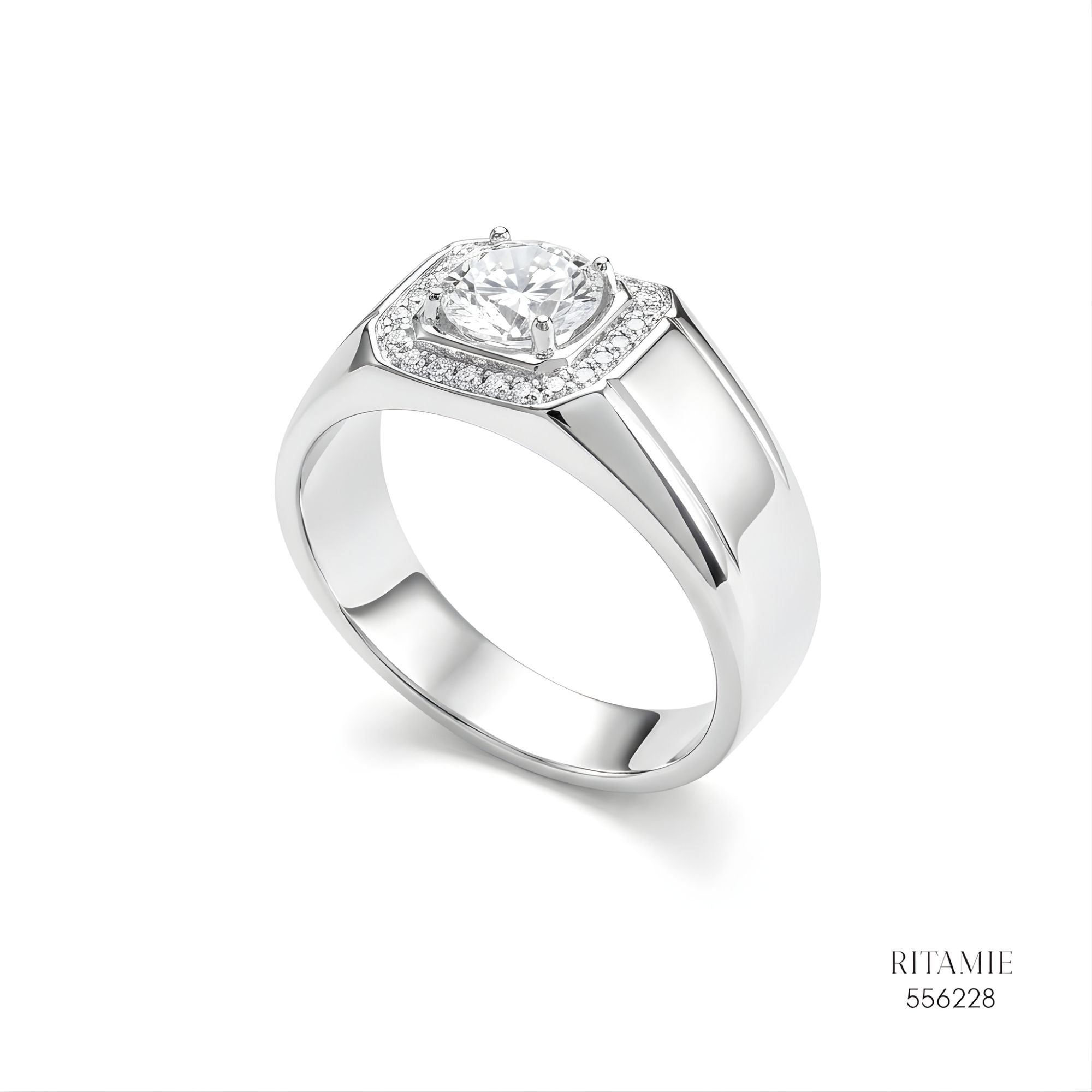 The Urban Sovereign Silver Moissanite Ring 556228