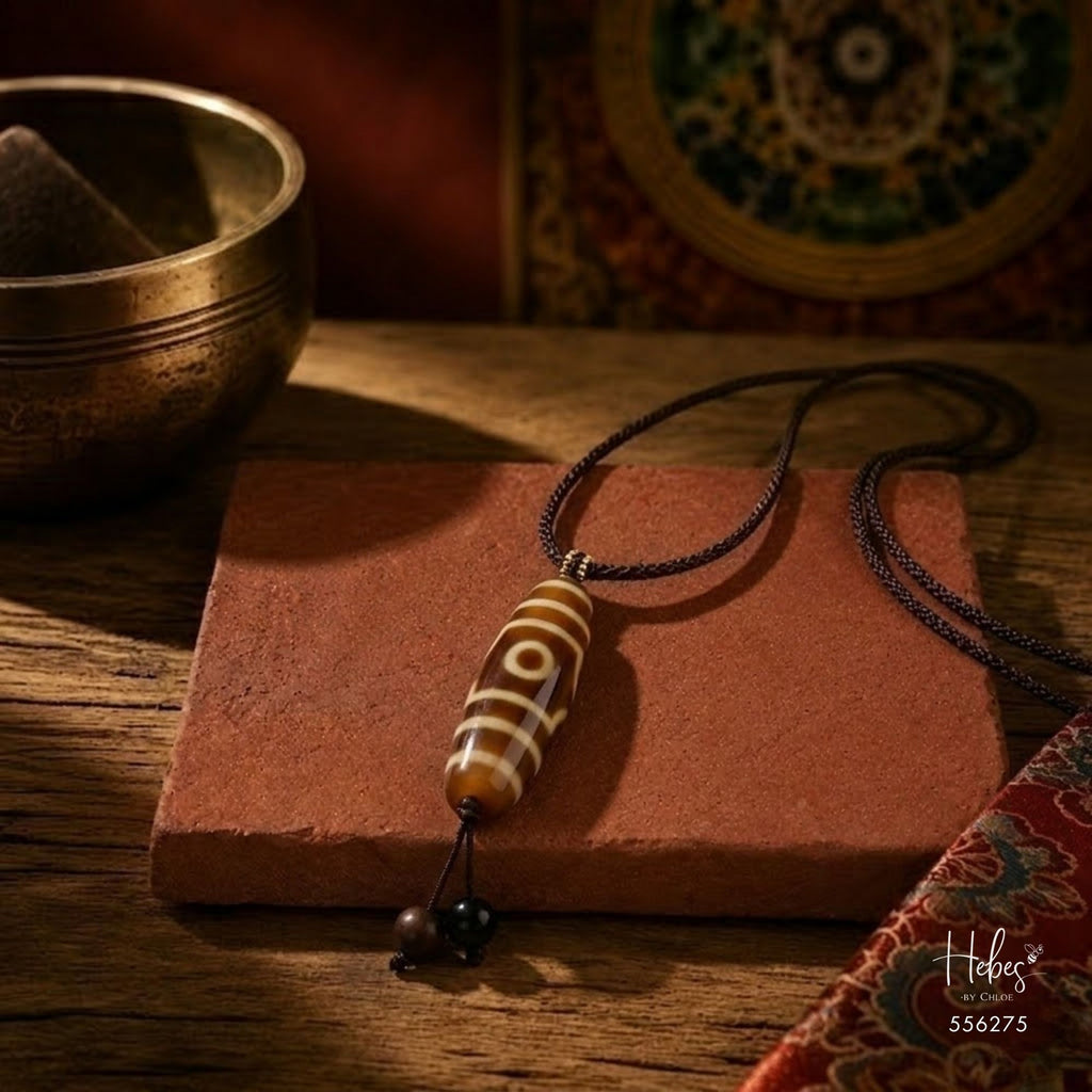 The Auspicious Trinity 3-Eye Dzi Pendant 556275