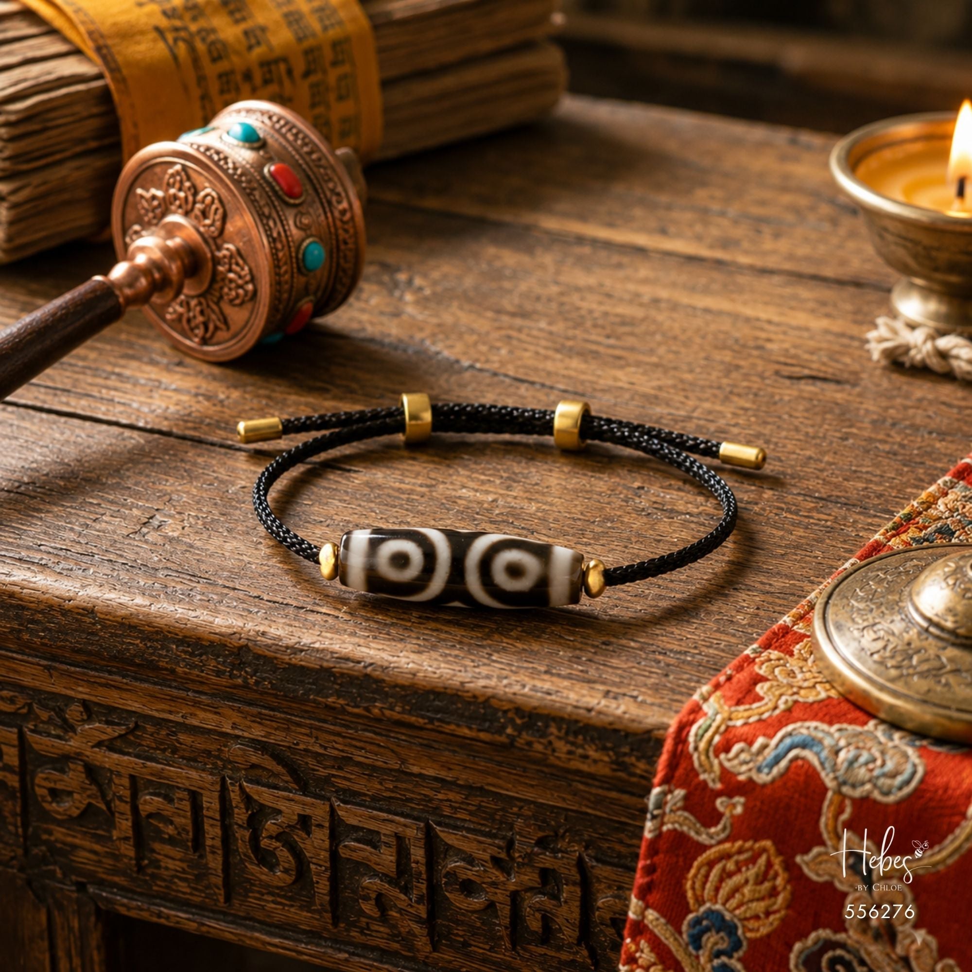 The Infinite Fortune 3-Eye Dzi Bracelet 556276
