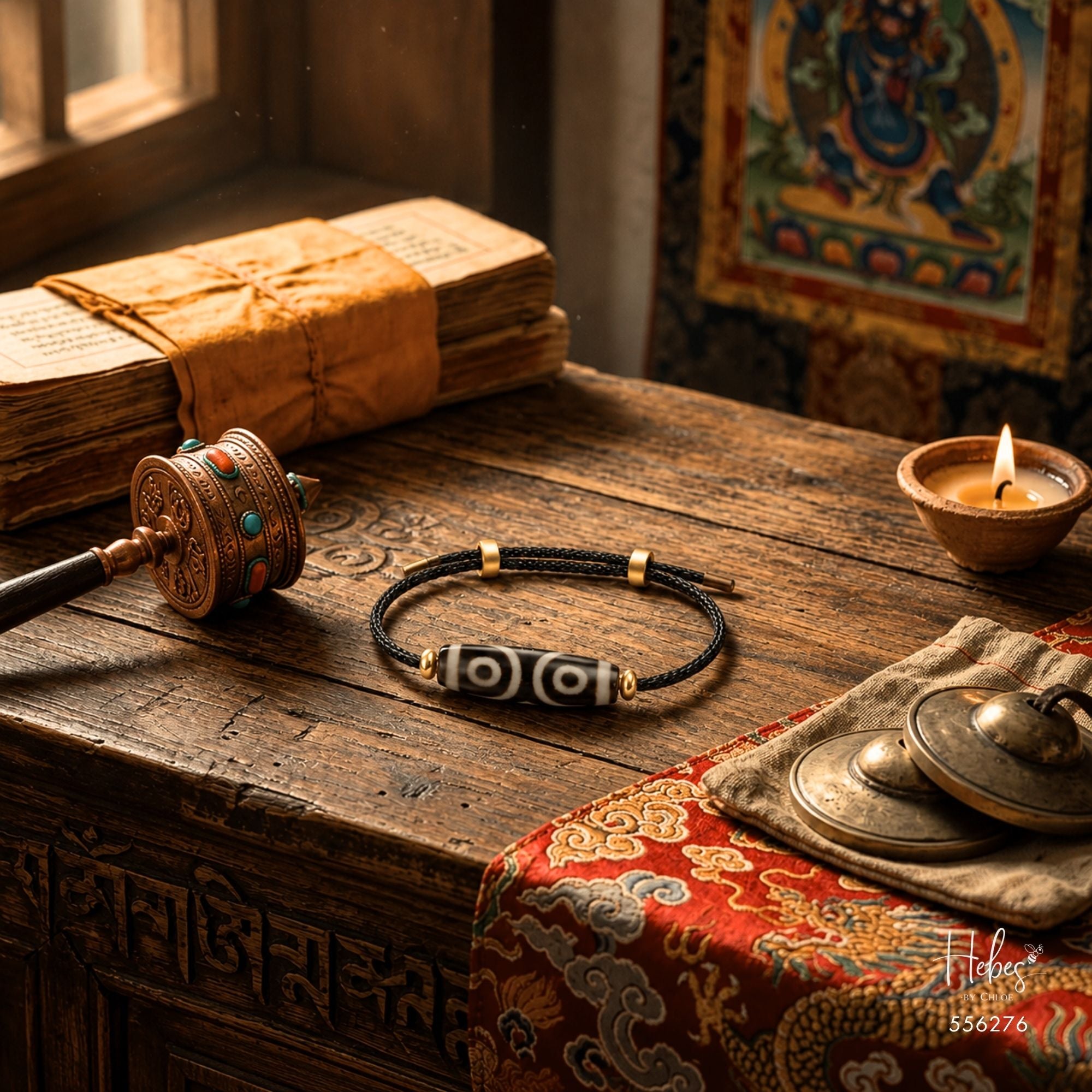 The Infinite Fortune 3-Eye Dzi Bracelet 556276