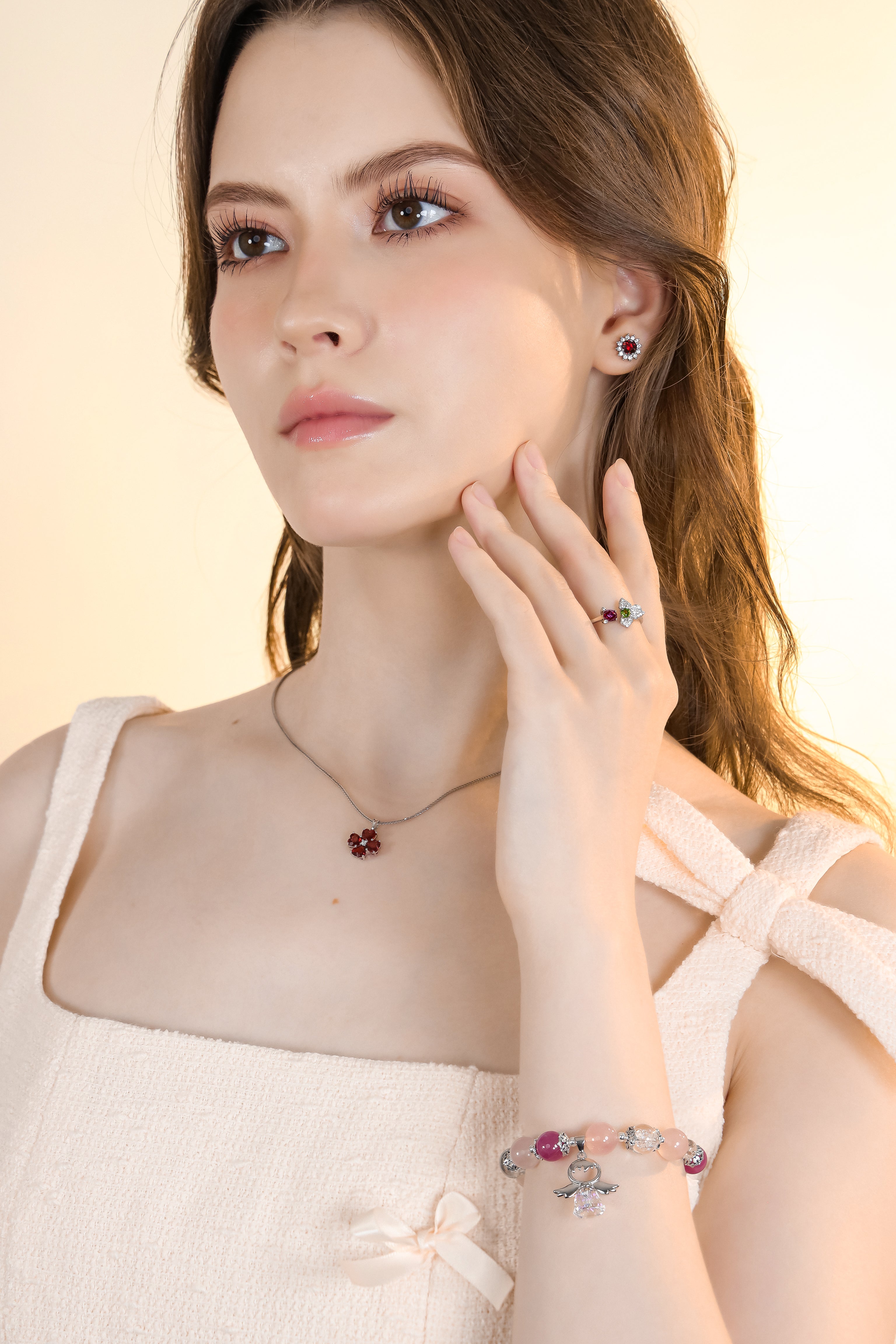 Aumtumn Glow Blush Angel Rose Quartz Bracelet 993167