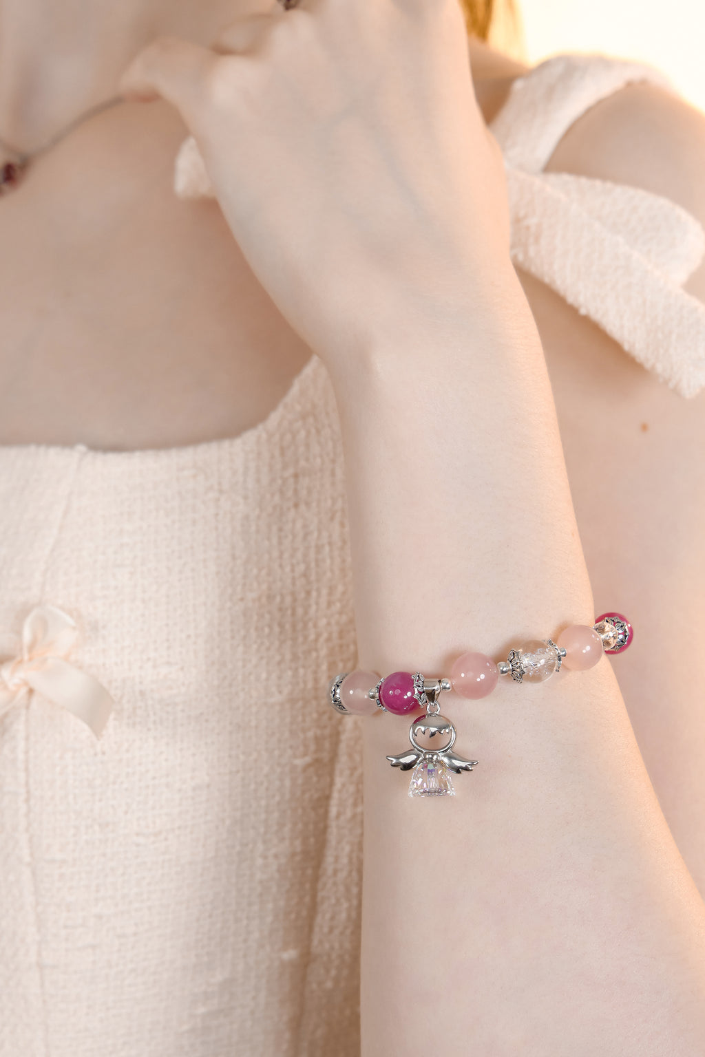Aumtumn Glow Blush Angel Rose Quartz Bracelet 993167