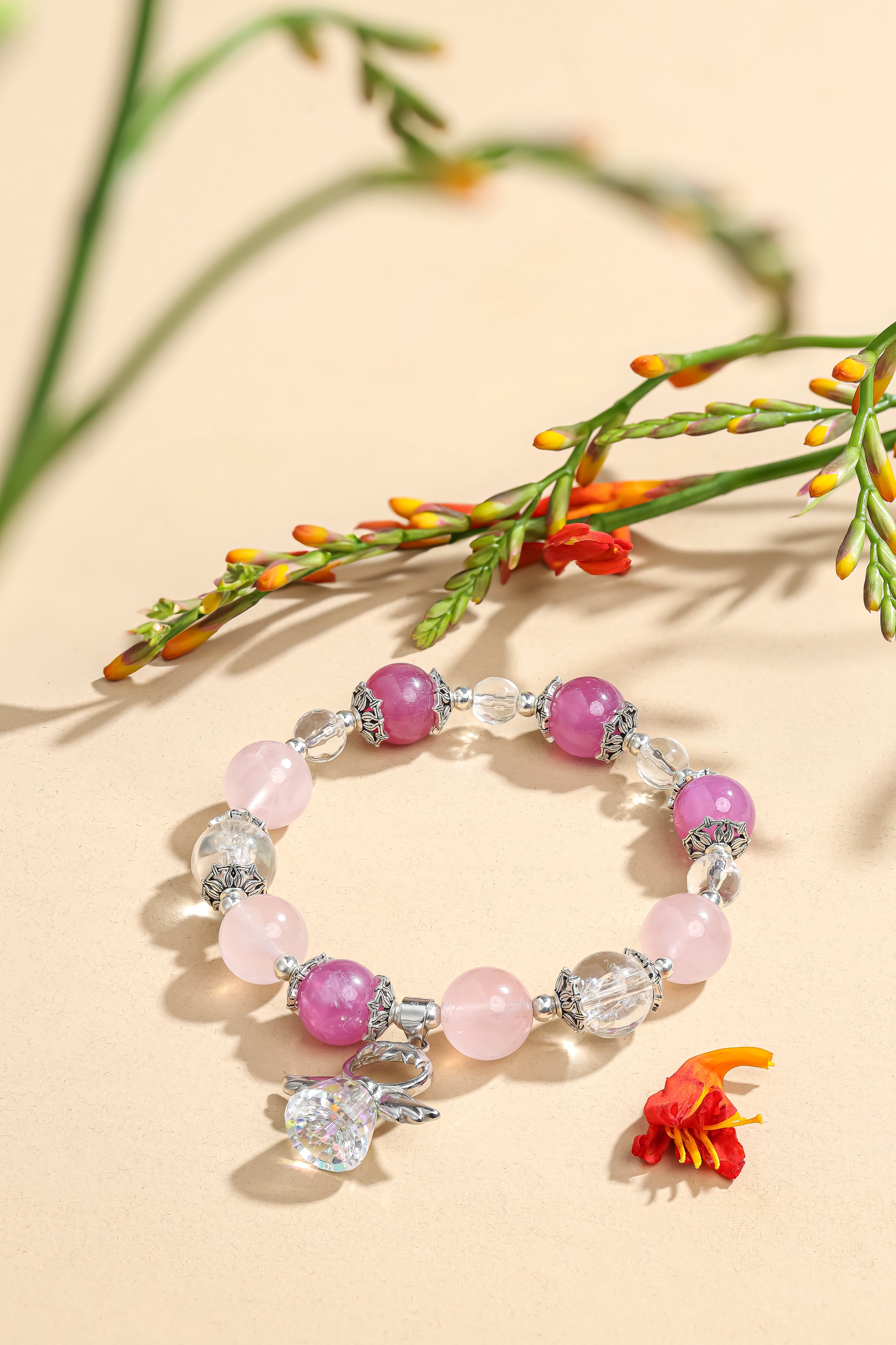 Aumtumn Glow Blush Angel Rose Quartz Bracelet 993167