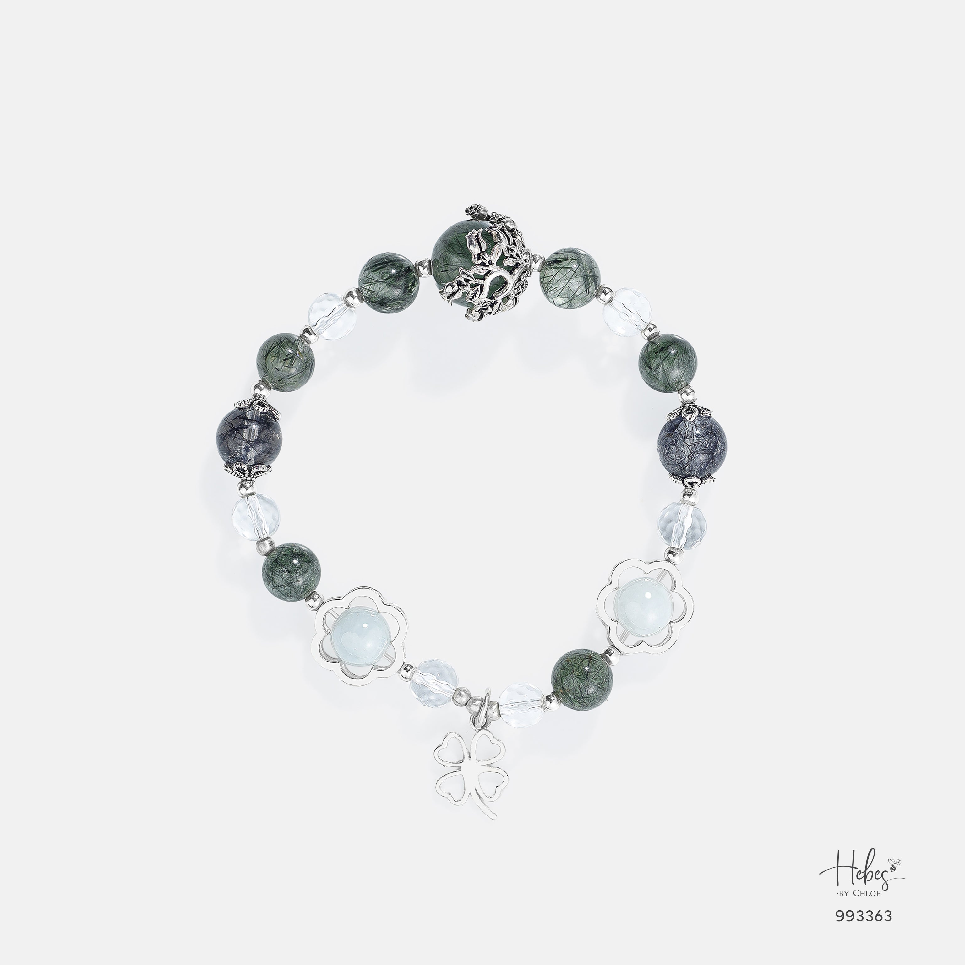 Autumn Glow Emerald Aurtumn Green Rutilated Quartz Bracelet