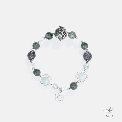 Autumn Glow Emerald Aurtumn Green Rutilated Quartz Bracelet