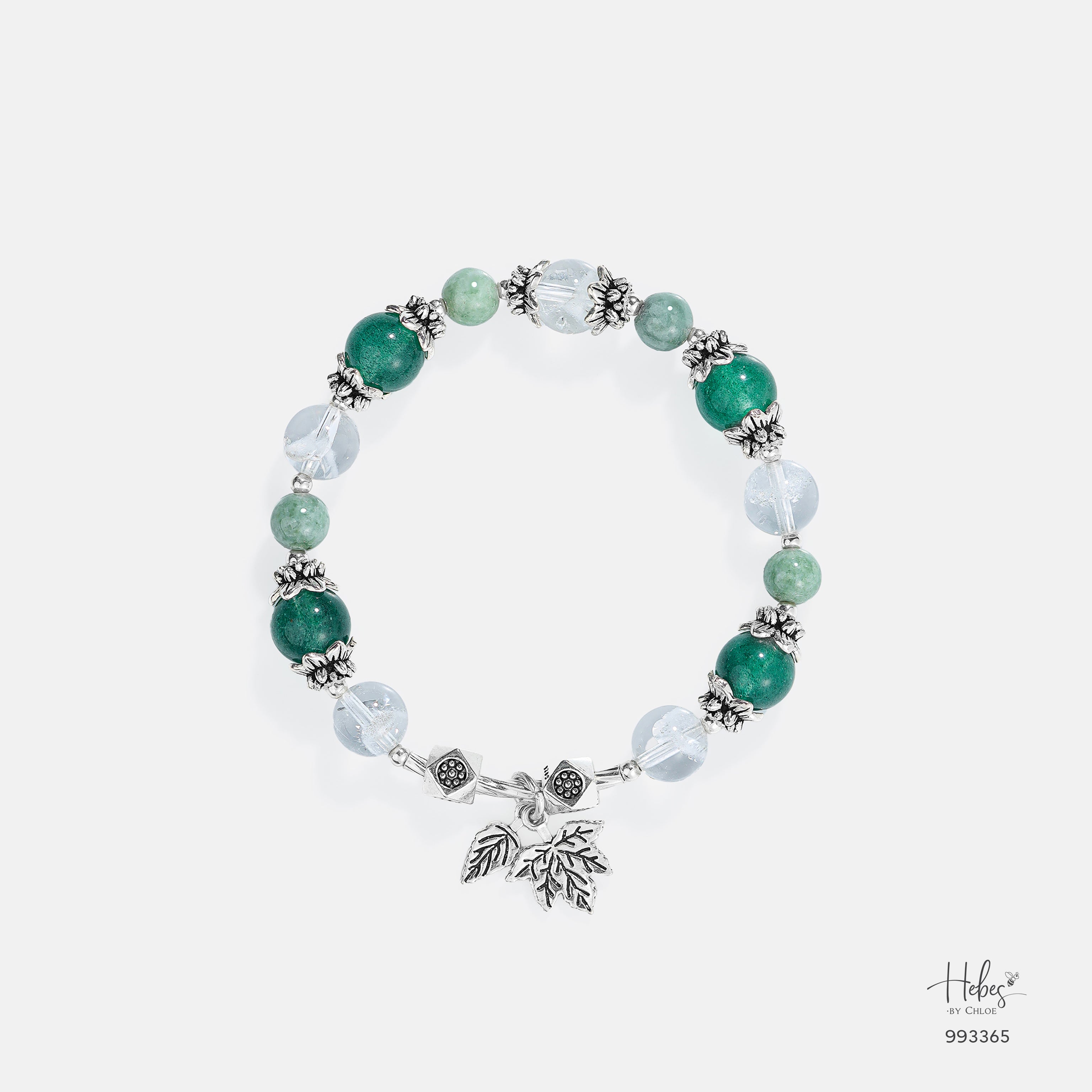 Autumn Glow Greenery Green Strawberry Quartz Bracelet 993365