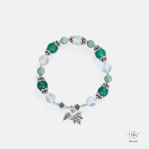 Autumn Glow Greenery Green Strawberry Quartz Bracelet 993365