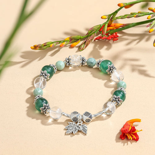 Autumn Glow Greenery Green Strawberry Quartz Bracelet 993365