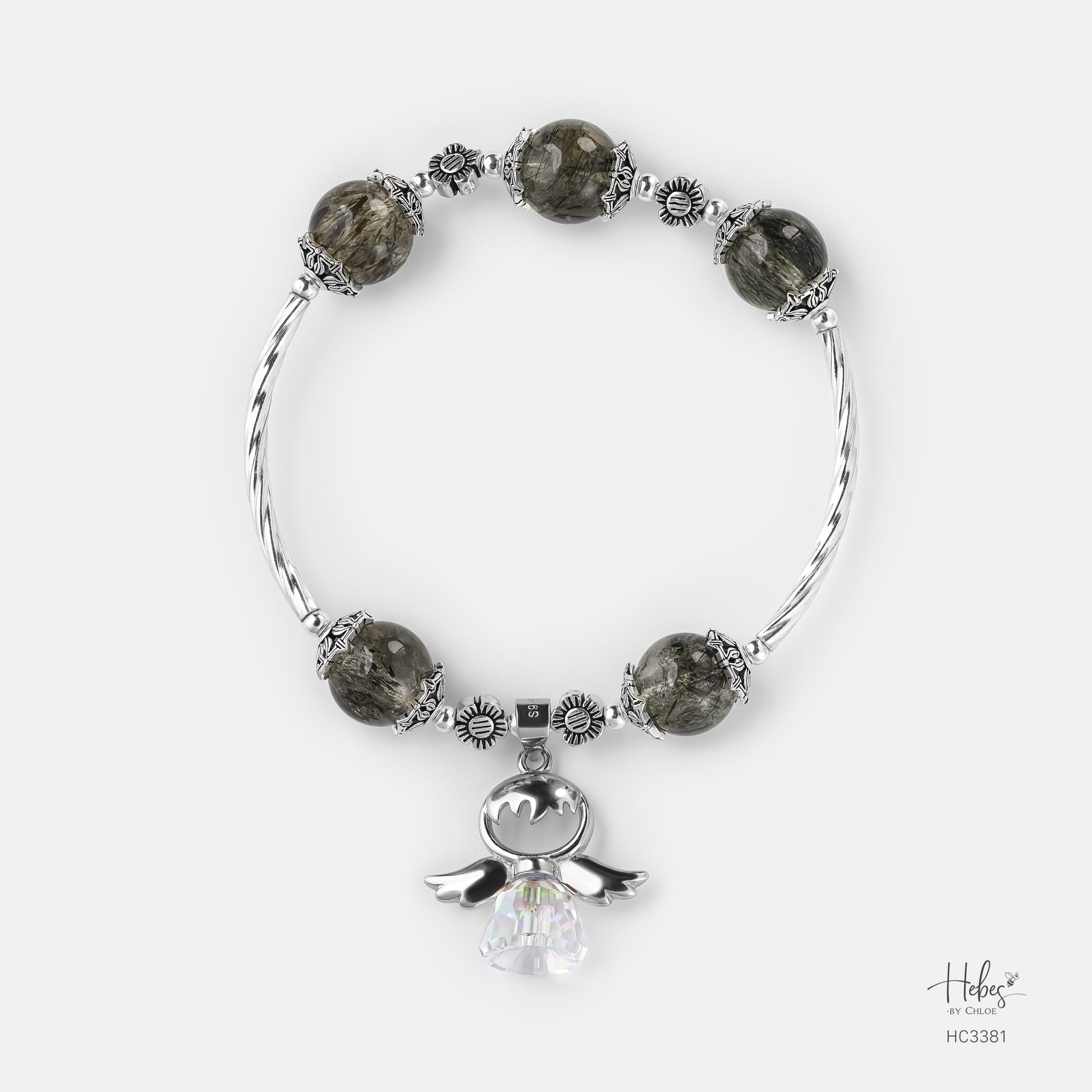 Angel Collection Strength Angel Green Rutilated Quartz Bracelet