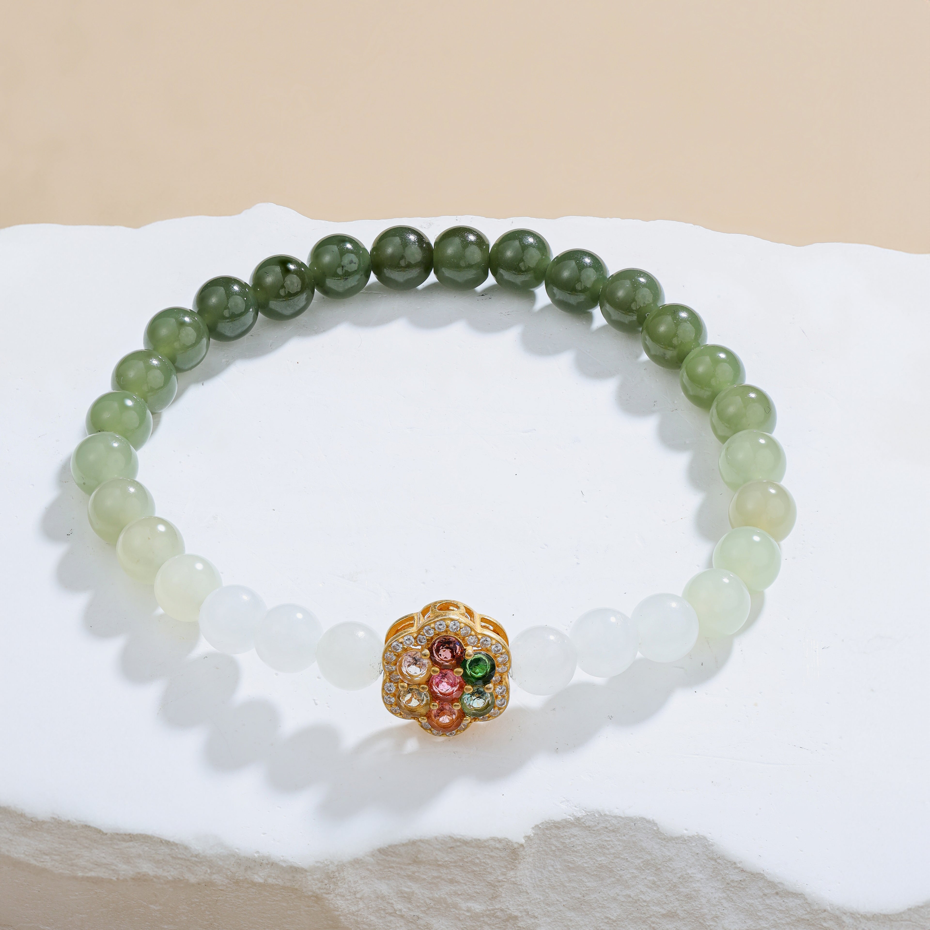 Glimmer Celestial Bloom Jade Bracelet 993494