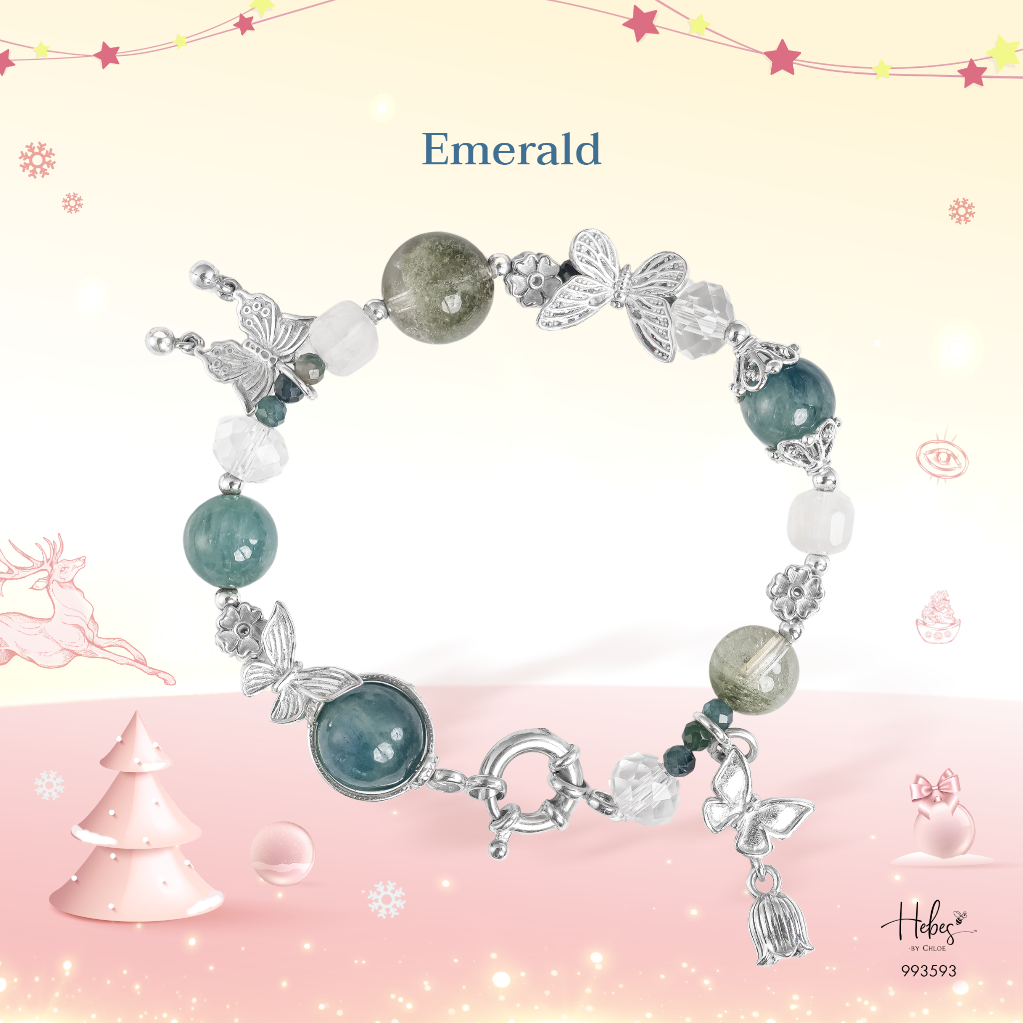 Winter Blessings Crystal Wings Jade Bracelet 993593