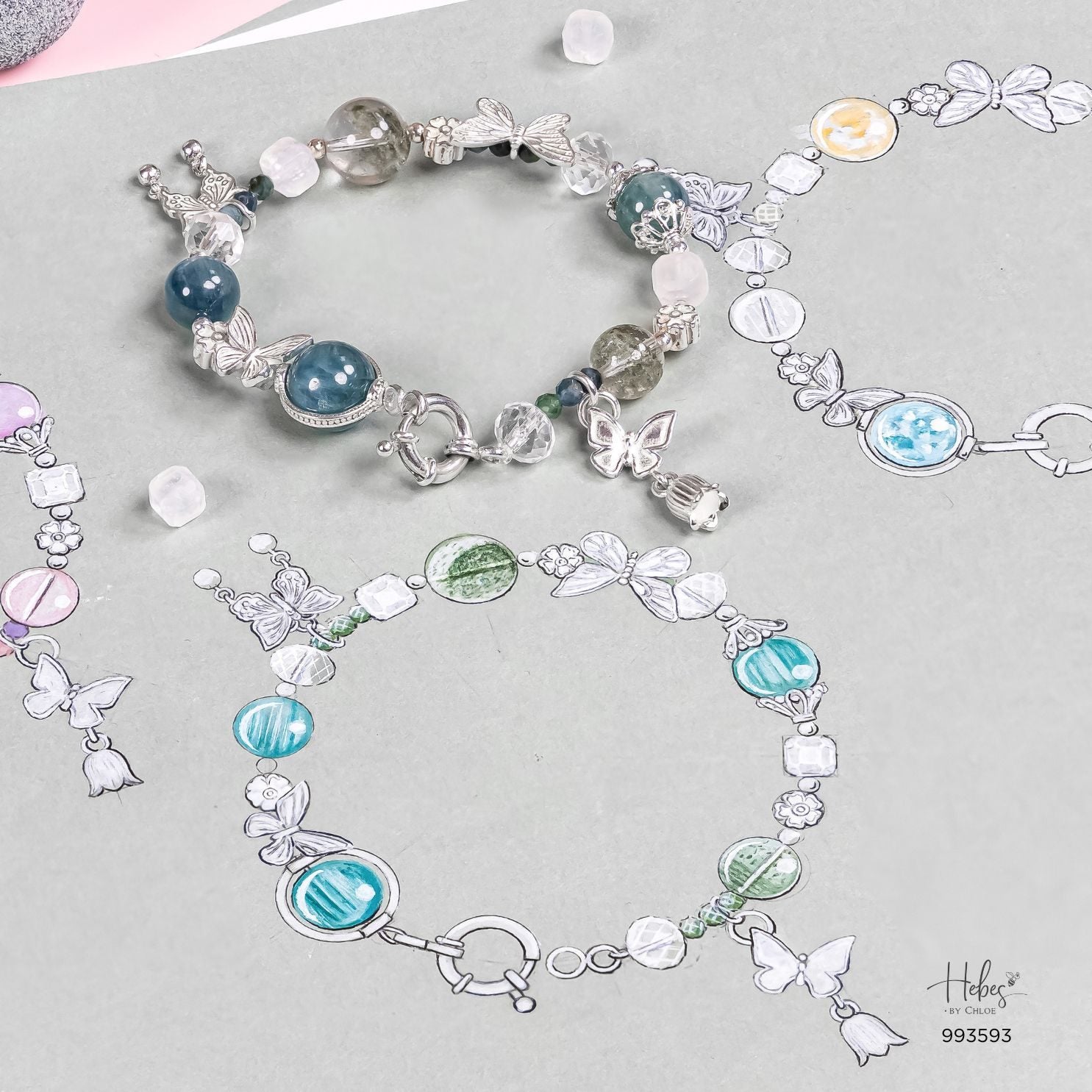 Winter Blessings Crystal Wings Jade Bracelet 993593