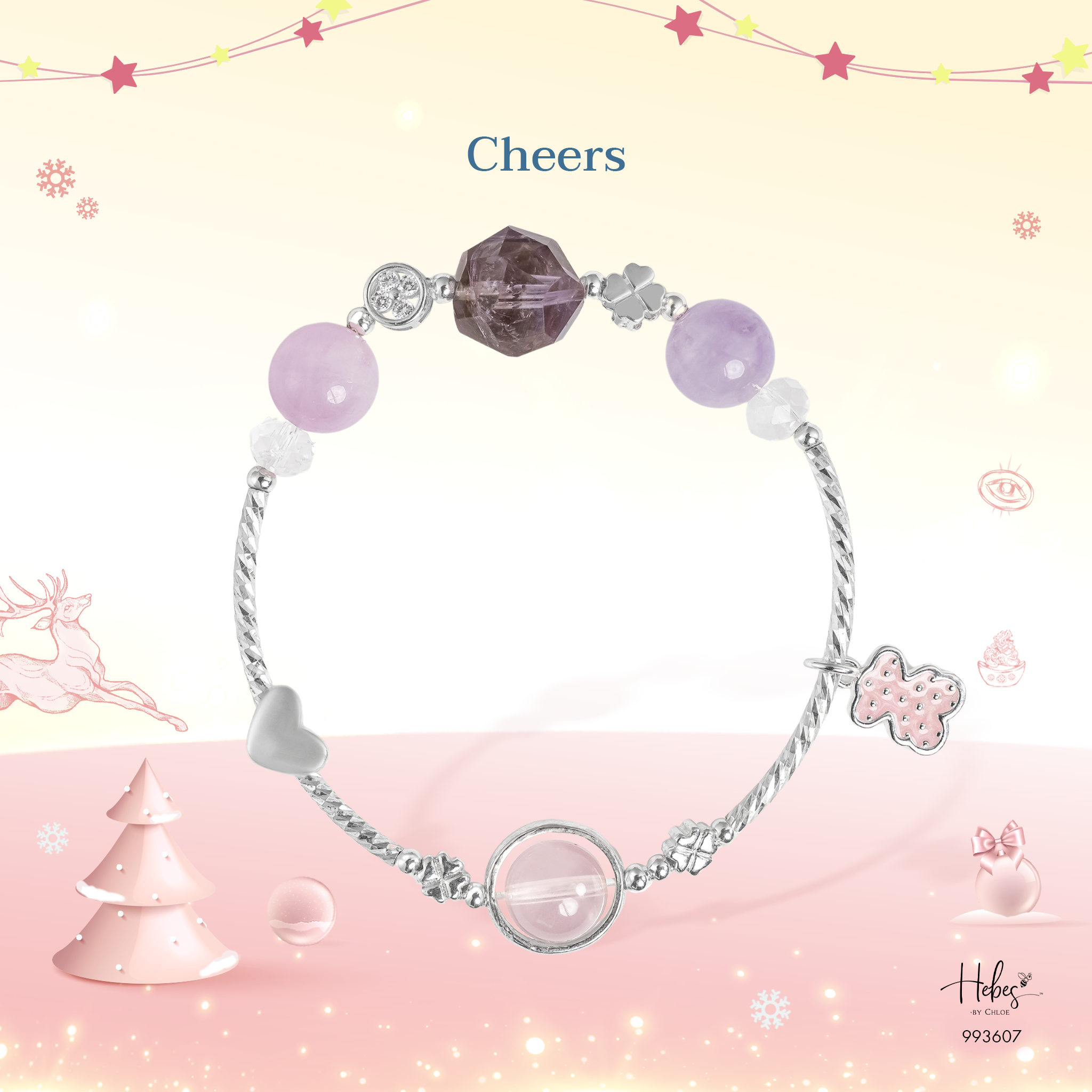 Winter Blessings Merry and Bright Amethyst Bracelet 993607