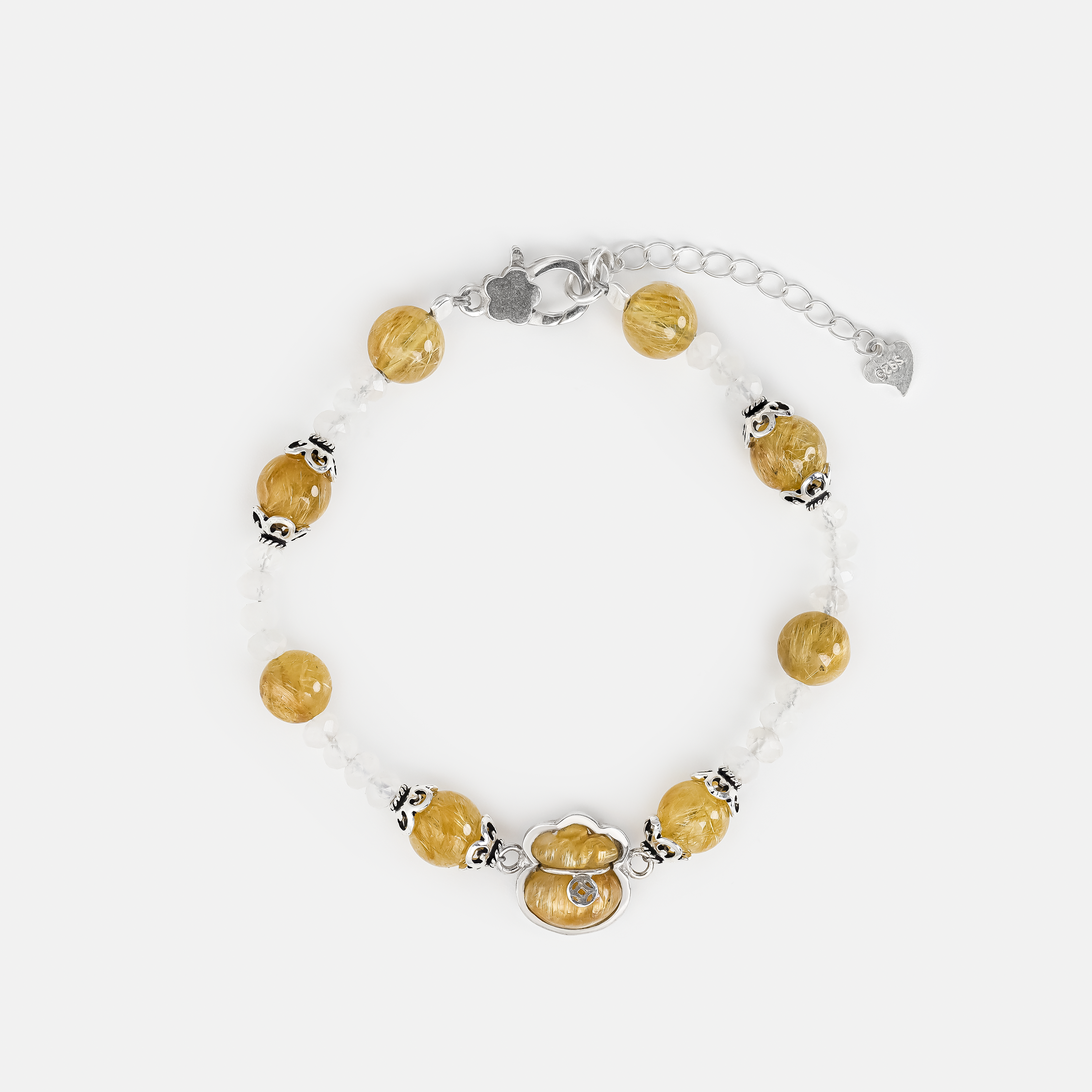 Yellow Rutilated Quartz  Bracelet
