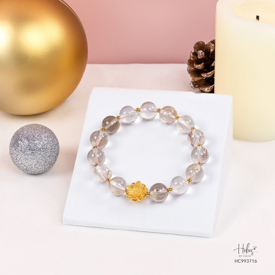 White Rutilated Quartz Bracelet 993716