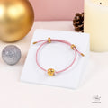 Gold Vermeil Lucky Pig Pink Cord Bracelet 993720