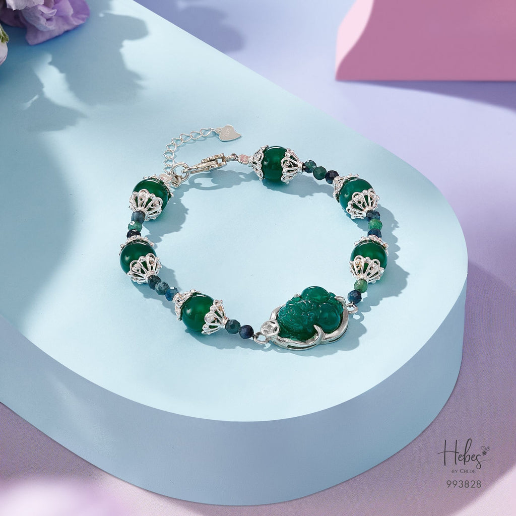 Earth Aura Green Agate Bracelet 993828